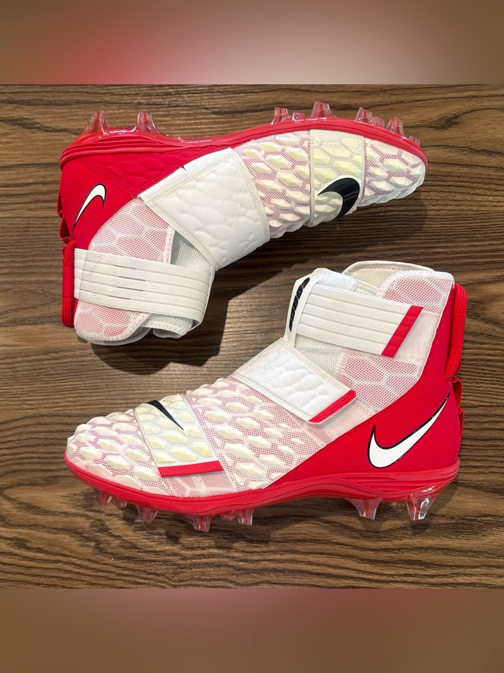 Size 13 Nike Force Savage Elite 2 Football Cleats White/Red BV3962-106
